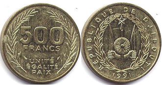 coin Djibuti 500 francs