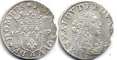 coin Dombes 1/12 ecu 1668