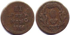 coin Augsburg Batzen 2 pfennig 1766