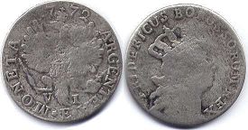 moneta Prussia 6 grosze 1772