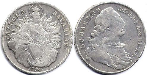 coin Bavaria 1 taler 1776