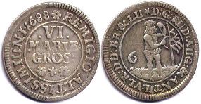Münze Braunschweig-Wolfenbüttel 6 mariengroschen 1688