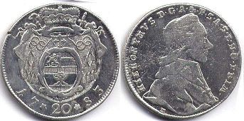 coin Salzburg 20 kreuzer 1783