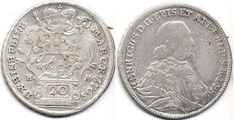 Münze Fulda 20 kreuzer 1765