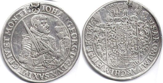 Münze Sachsen 1 Thaler 1631