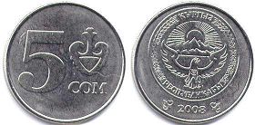 coin Kyrgyzstan 5 som 2008