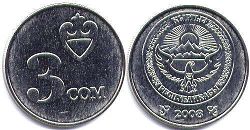 coin Kyrgyzstan 3 som 2008