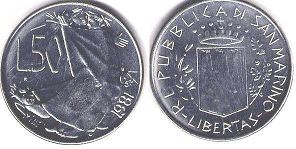moneta San Marino 50 lire 1981