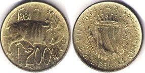 coin San Marino 200 lire 1981