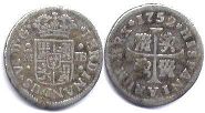 monnaie Espagne argent 1/2 real 1752