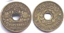 coin Syria 2.5 piastres 1940