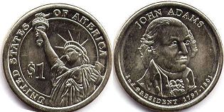 moneda Estados Unidos 1 dollar 2007 Adams