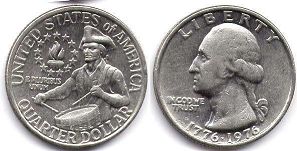 moneda Estados Unidos 1/4 dólar 1976 Bicentennial quarter
