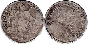 moneta Papal State 1/5 scudo 1756
