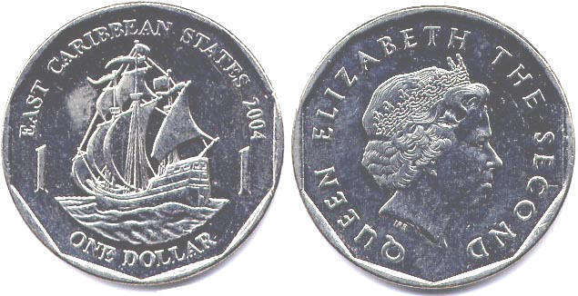 1964 25 Cents Old British Caribbean Territories Coin Circulated 
