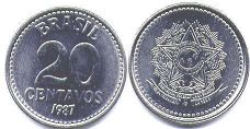 coin Brazil 20 centavos 1987