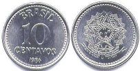 coin Brazil 10 centavos 1986