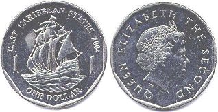 coin Eastern Caribbean States 1 dollar 2004