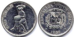 coin Dominican Republic 5 centavos 1989