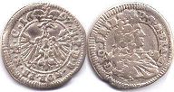 Münze Ansbach 1 kreuzer 1697