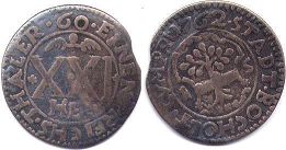 Münze Bocholt 21 Heller 1762
