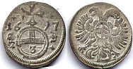 Münze RDR Austria 3 Pfennig 1697