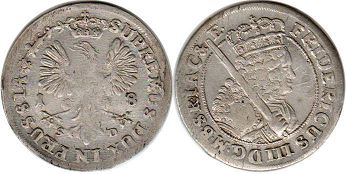 moneta Prussia 18 grosze 1699
