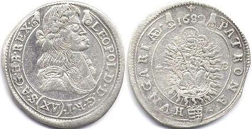 coin Hungary 5 krajczar 1682