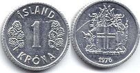 coin Iceland 1 krona 1976