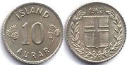 coin Iceland 10 aurar 1963