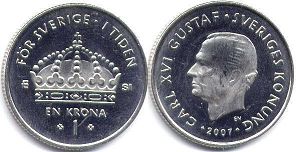 coin Sweden 1 krona 2007