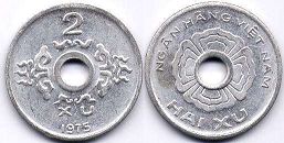 coin Viet Nam 2 xu 1975