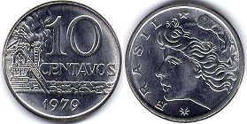 coin Brazil 10 centavos 1979