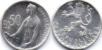 coin Czechoslovakia 50 korun 1947
