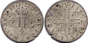 moneda Francia 30 denier 1711