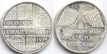 coin Germany 5 mark 1975