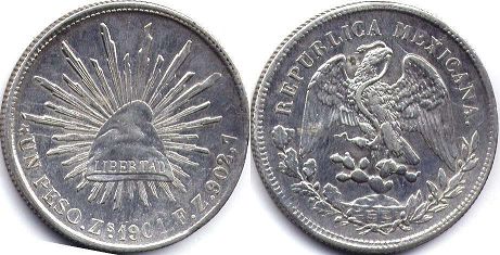 moneda Mexicana 1 peso 1901