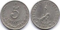 moneda Paraguay 5 centavos 1903
