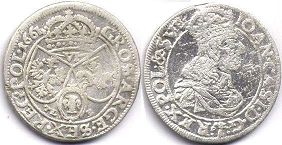 moneta Polska shostak 1661