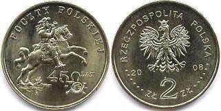 moneta Polska 2 zlote 2008