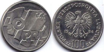 moneta Polska 100 zlotych 1984