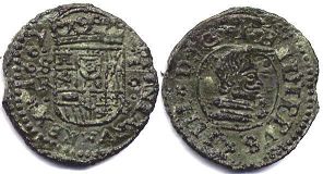 coin Spain 16 maravedis 1662