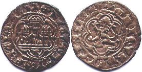 moneda Castilla y León blanca 1390-1406