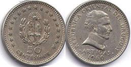 moneda Uruguay 50 centesimos 1960