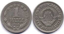 coin Yugoslavia 1 dinar 1968