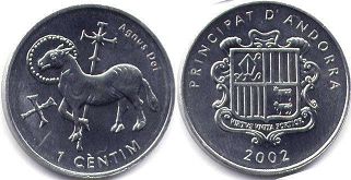 coin Andorra 1 centim 2002