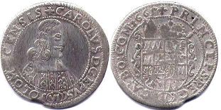 coin Olomouc 6 kreuzer 1665