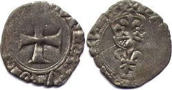 coin France double denier 1421