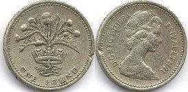 coin UK pound 1984