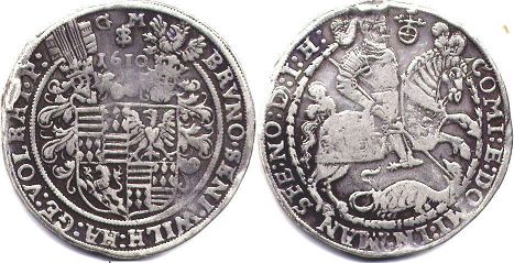 coin Mansfeld-Bornstedt taler 1610